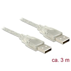 Cavo USB2-AM<>USB2-AM 3 mt. trasparente 83890