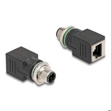 Adattatore RJ45-F<>M12-MAS codeD 4p 60061