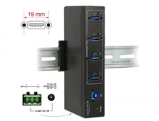 Hub 4 porte USB3.0 industriale 5Gb/s metal 63309