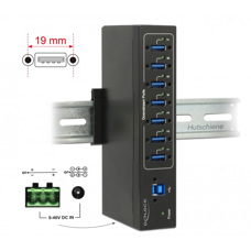 Hub 7 porte USB3.0 industriale 5Gb/s METAL 63311