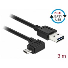 Cavo USB-AM<>microUSB-BM 3 mt. Angolare 83854