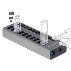 Hub USB3.0 10 porte con interruttori singoli 63670