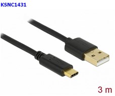 Cavo USB2 USB-AM<>USB-CM 3 mt. 3A 85209