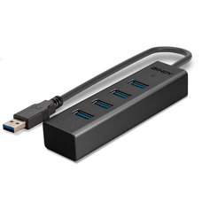 Hub 4 porte USB3.0 esterno ALU LINDY 43324