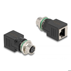 Adattatore RJ45-F<>M12-FEM codeD 4p 60060